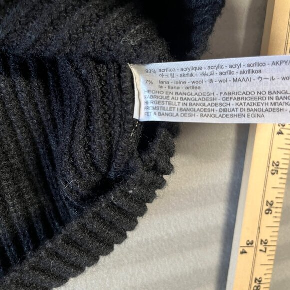 ZARA Sweater Womens Small Black Cropped Oversized Crewneck - Picture 6 of 6